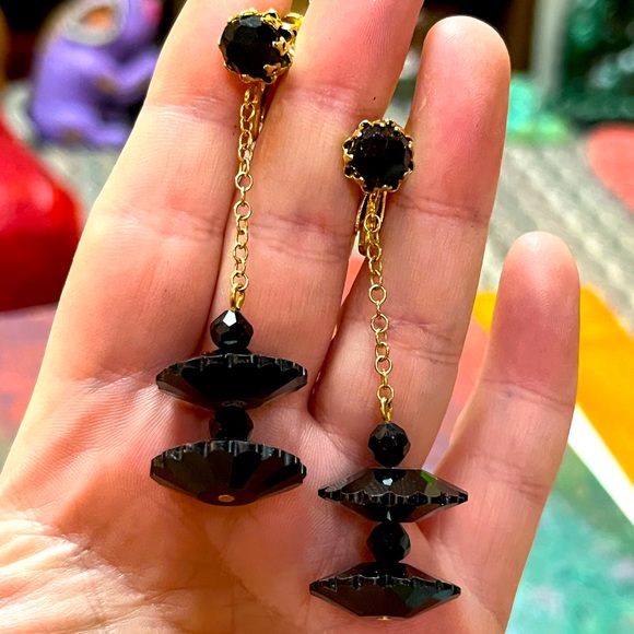 Vintage Jewelry Vtg Vendome Designer Gold Tone Metal And Black